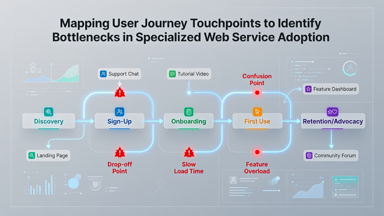 Mapping User Journey Touchpoints to Identify Bottlenecks in Specialized Web Service Adoption